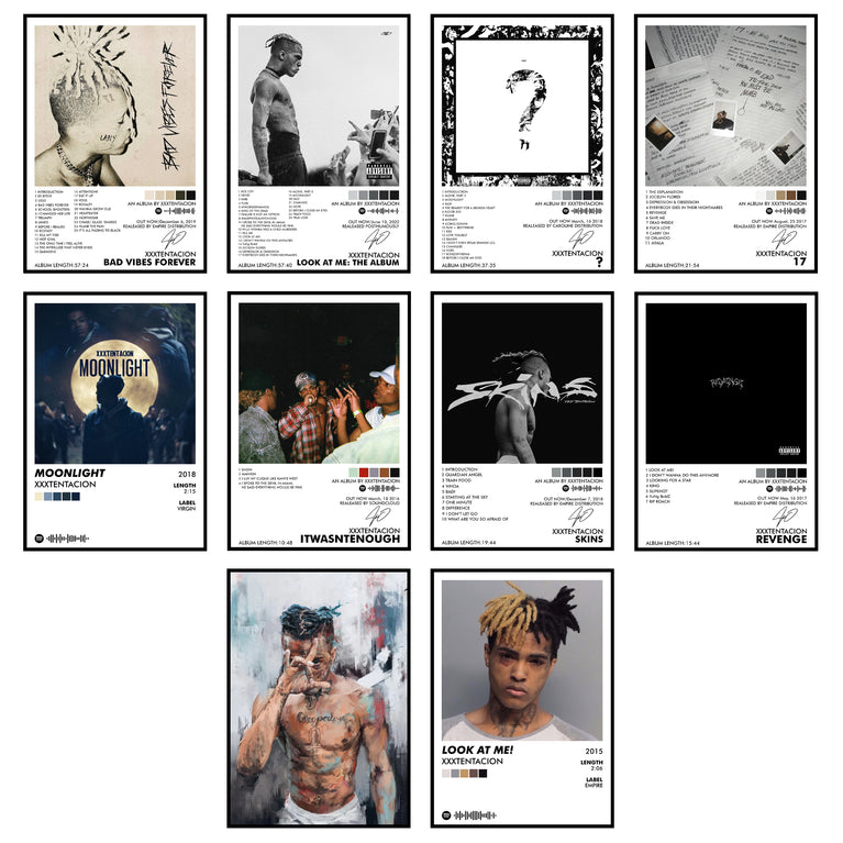 XXXTentacion Music Art Wall poster Pack of 10 (8.2x11.8 inch).