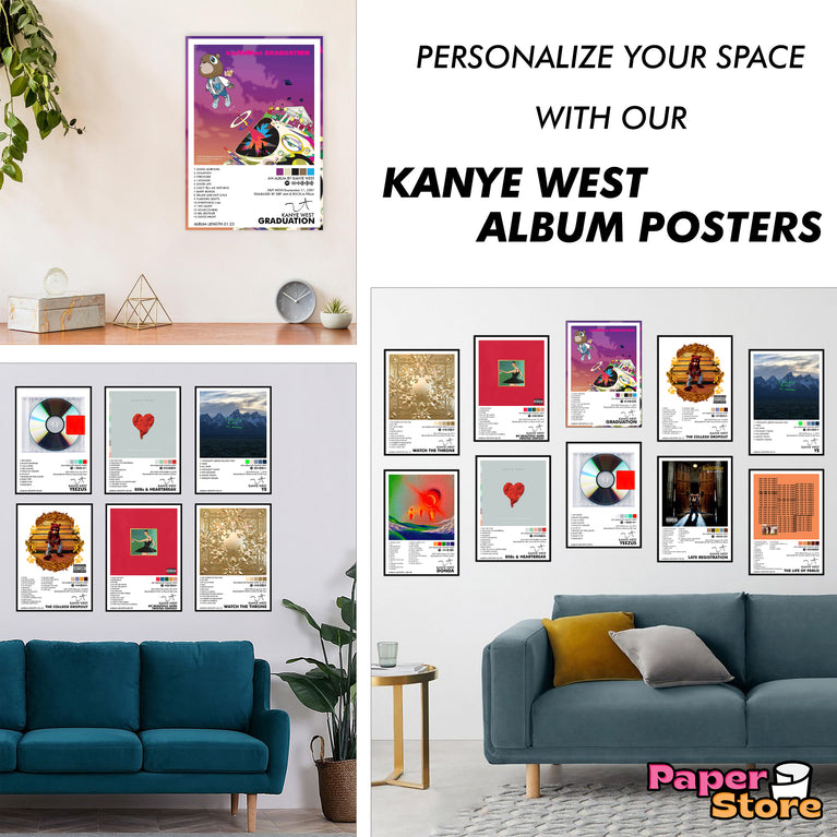 Kanye West Music Art Wall poster Pack of 12 (8.2x11.8 inch).