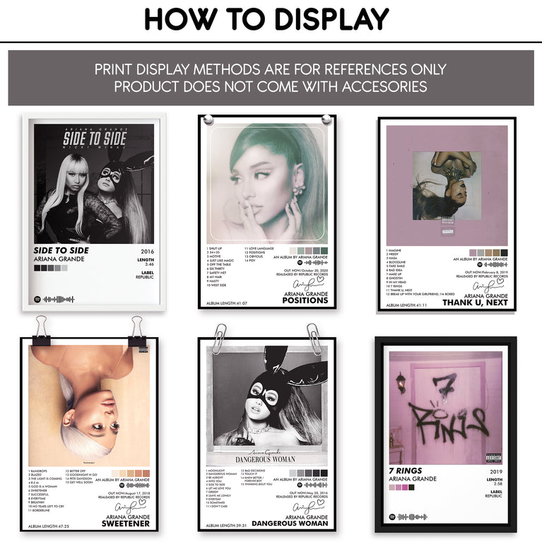 Ariana Grande Music Art Wall poster Pack of 10 (8.2x11.8 inch).