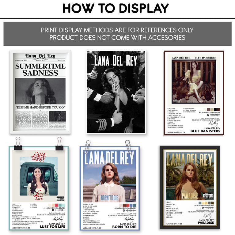 Lana Del Rey Music Art Wall poster Pack of 12 (8.2x11.8 inch).