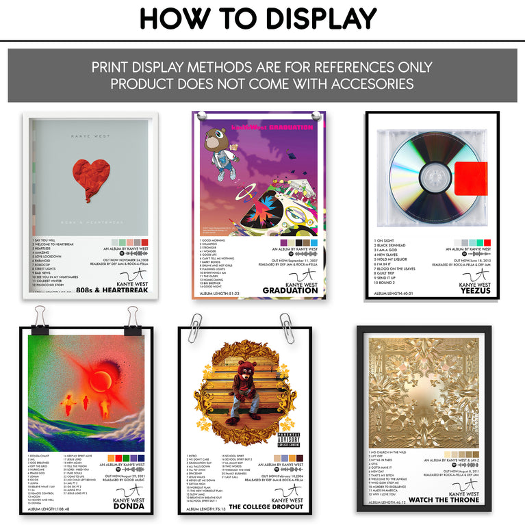 Kanye West Music Art Wall poster Pack of 12 (8.2x11.8 inch).