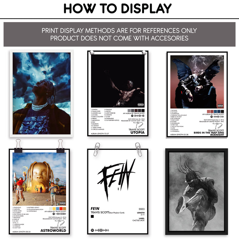 Travis Scott Music Art Wall poster Pack of 10 (8.2x11.8 inch).