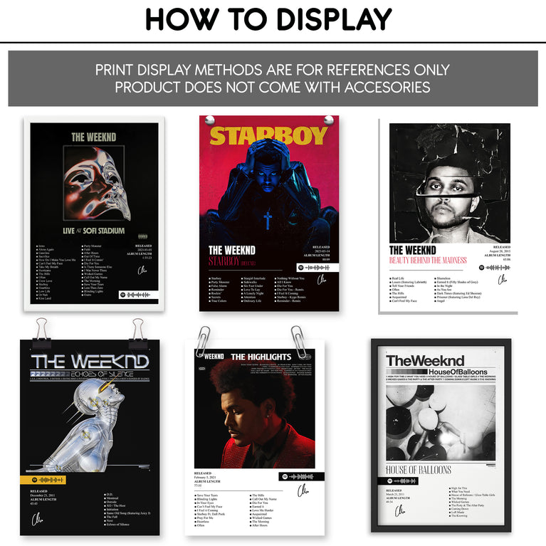 The Weeknd Music Art Wall poster Pack of 12 (8.2x11.8 inch).