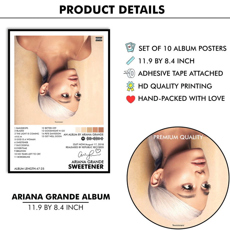 Ariana Grande Music Art Wall poster Pack of 10 (8.2x11.8 inch).