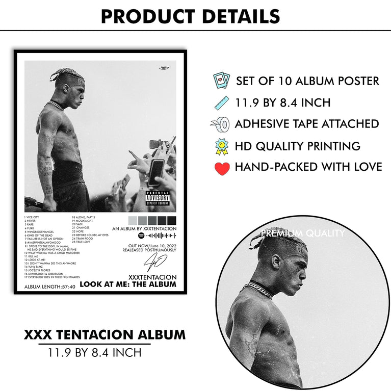 XXXTentacion Music Art Wall poster Pack of 10 (8.2x11.8 inch).