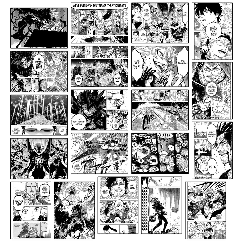 Black Clover Manga Wall Poster Pack Of 20 (8.2x11.8 Inch)