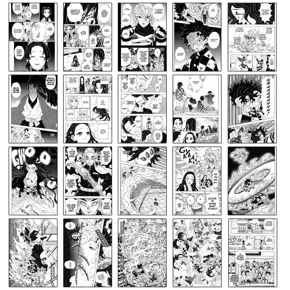 Demon slayer Manga Wall Poster Pack Of 20 (8.2x11.8 Inch)