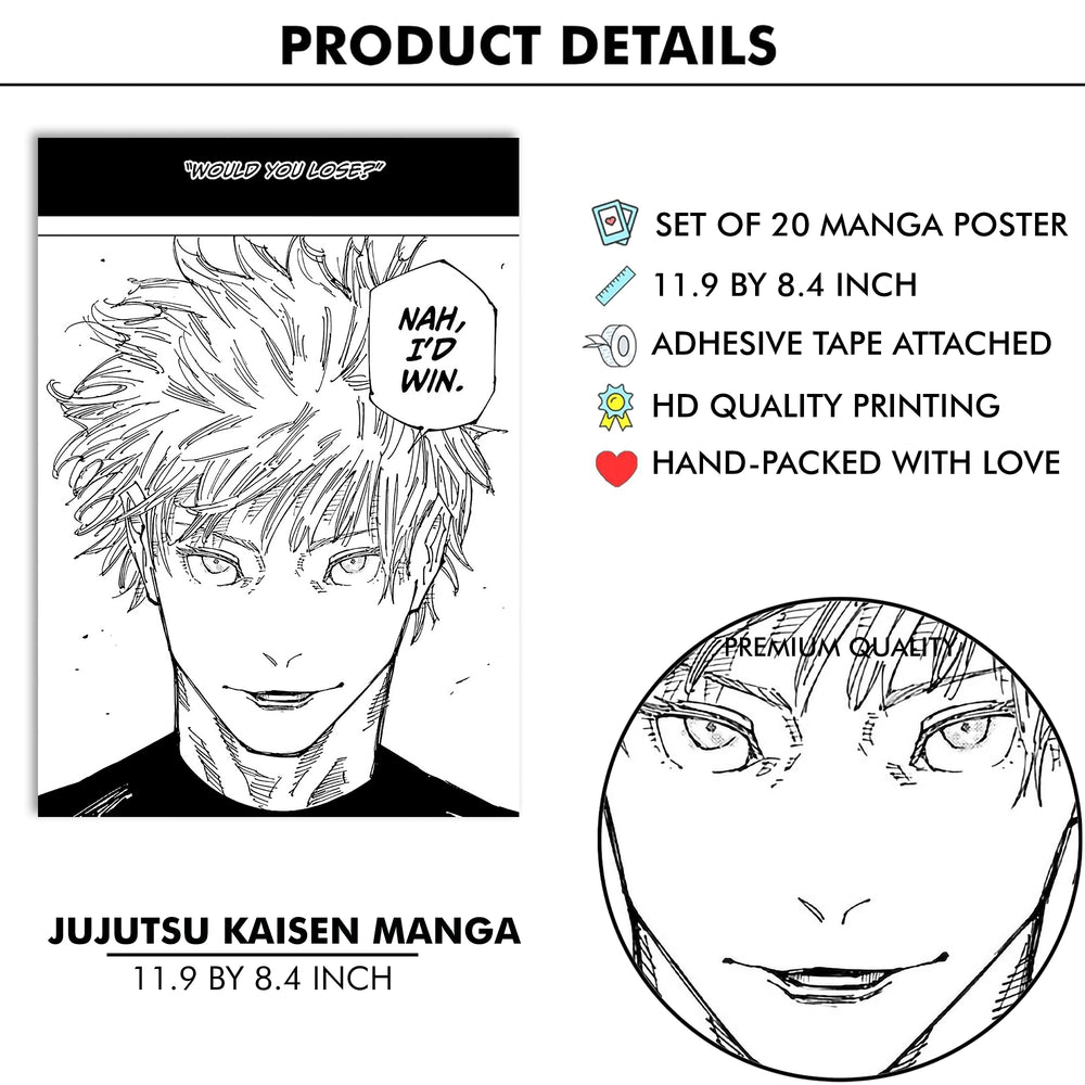 Jujutsu Kaisen Manga Wall Poster Pack Of 20 (8.2x11.8 Inch)