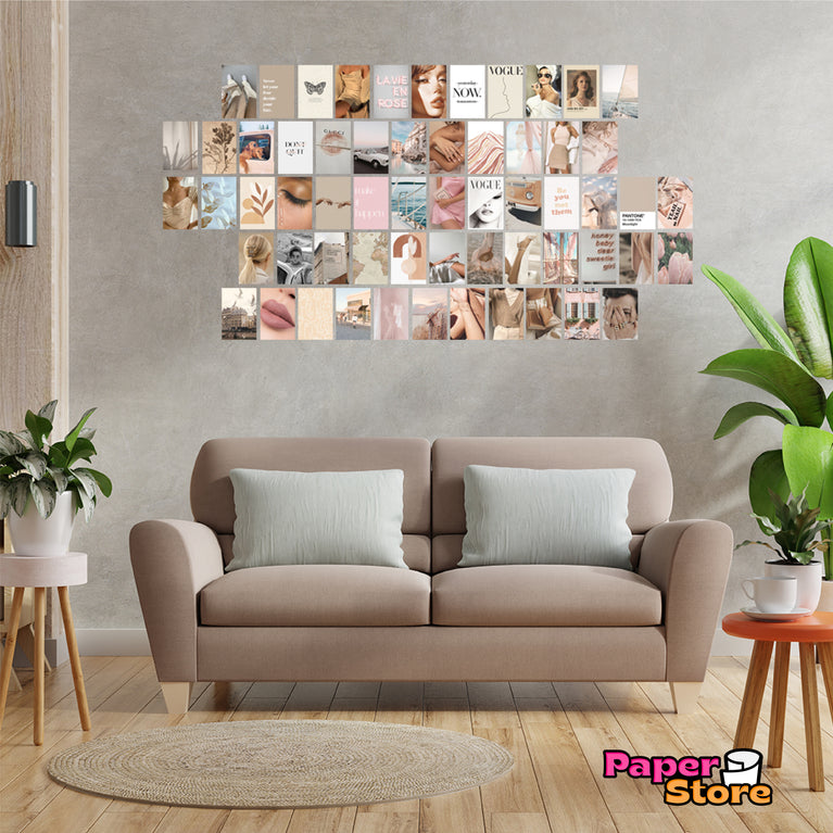 Soft Netural Collage Kit Aesthetic Room Decor