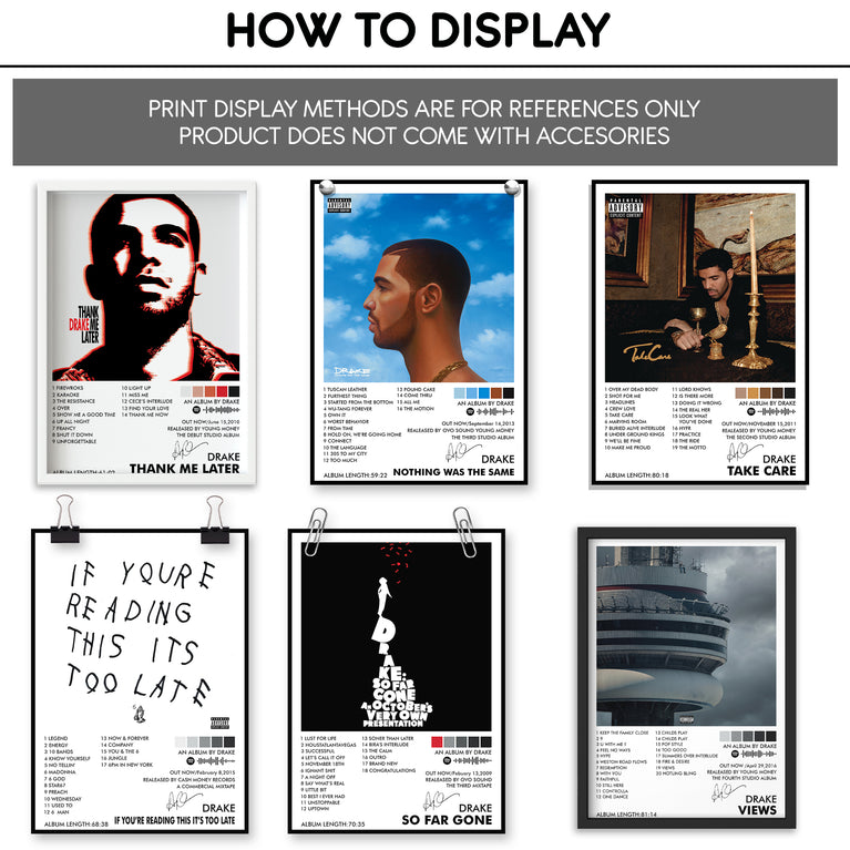 Drake Music Art Wall poster Pack of 12 (8.2x11.8 inch).