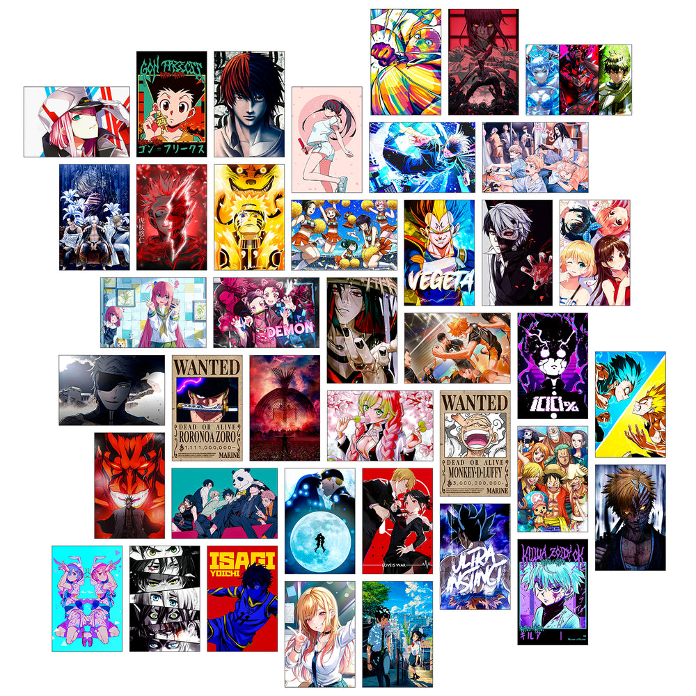 Mix Anime poster pack of 40 (4x6 inch) A6 size.