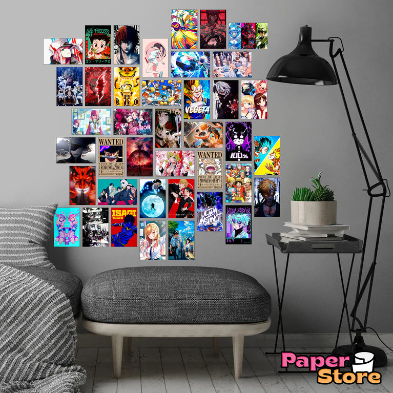 Mix Anime poster pack of 40 (4x6 inch) A6 size.