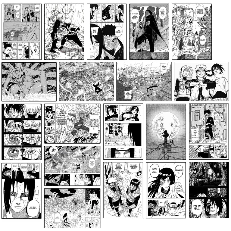 Naruto Manga Wall Poster Pack Of 20 (8.2x11.8 Inch)