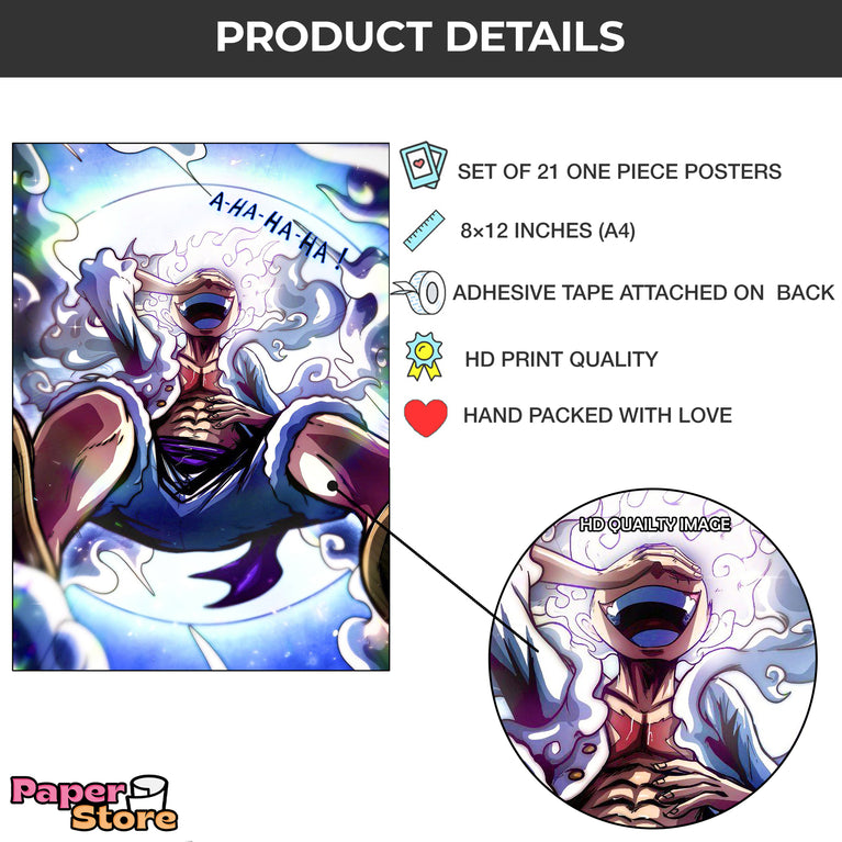 One Piece Anime Posters Pack Of 20 (8.2x11.8 inch)